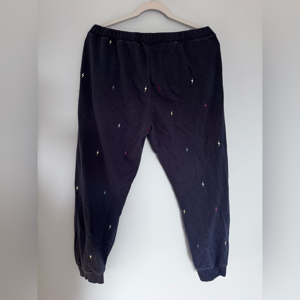 Z Supply Navy Blue Joggers with Lightning Bolt Accents